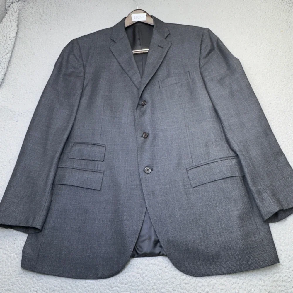 Polo Ralph Lauren Blazer Mens 44R Gray Extrafine Wool Sport Coat Jacket Italy 3B